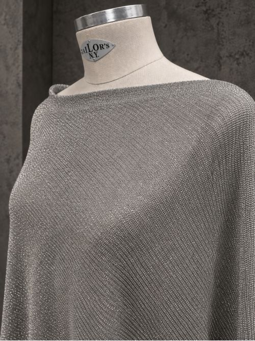 mantella asimmetrica lurex KONTATTO | 3M2050CARGENTO