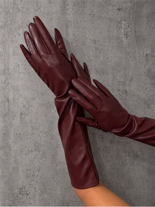 guanti lunghi vegan leather SETTEBÌ | GUA06BURGUNDY