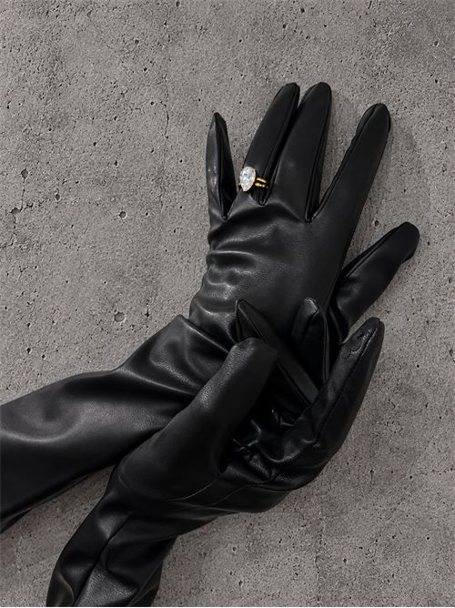 guanti lunghi vegan leather SETTEBÌ | GUA06NERO