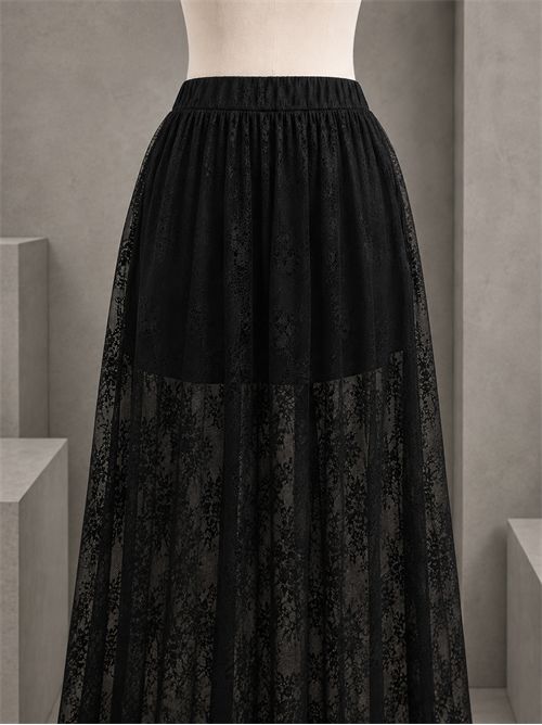Gonna pizzo con shorts KONTATTO | MR5012CNERO
