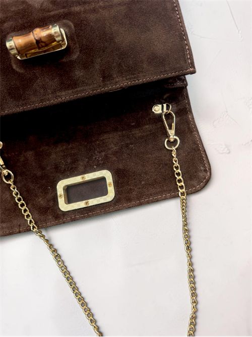 Clutch bamboo suede SETTEBÌ | B175TABACCO