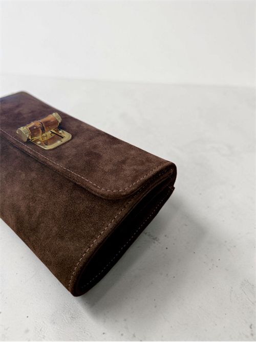 Clutch bamboo suede SETTEBÌ | B175TABACCO