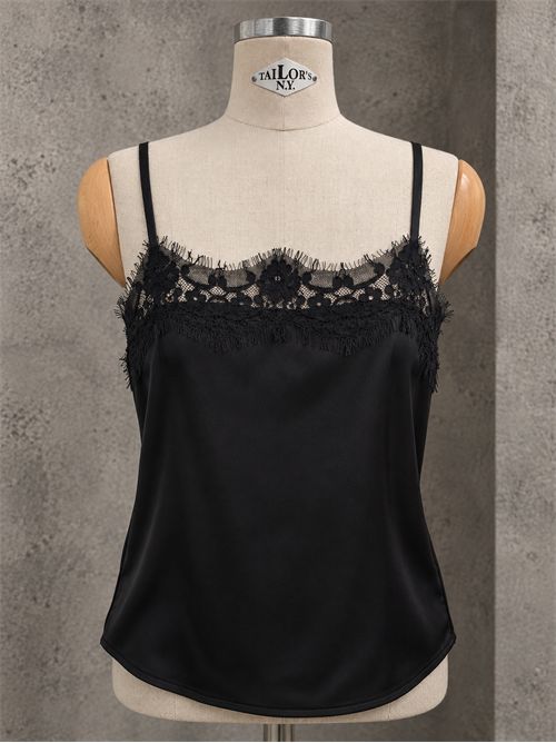 Top lingerie in raso KONTATTO | B825FNERO