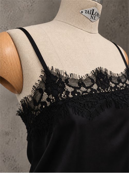 Top lingerie in raso KONTATTO | B825FNERO
