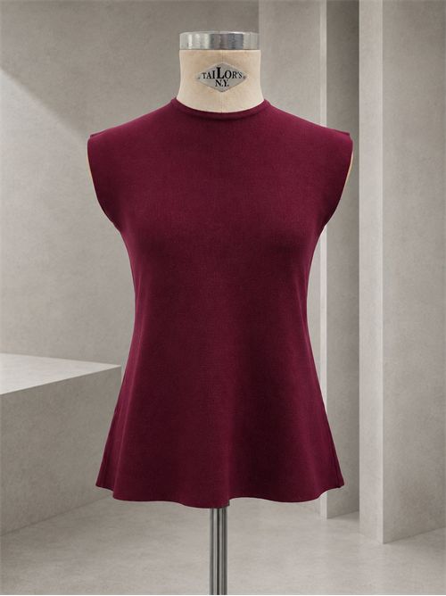top peplum in maglina KONTATTO | 3M1843CBURGUNDY