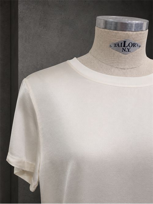 top manica corta raso di viscosa KONTATTO | KD702CAVORIO