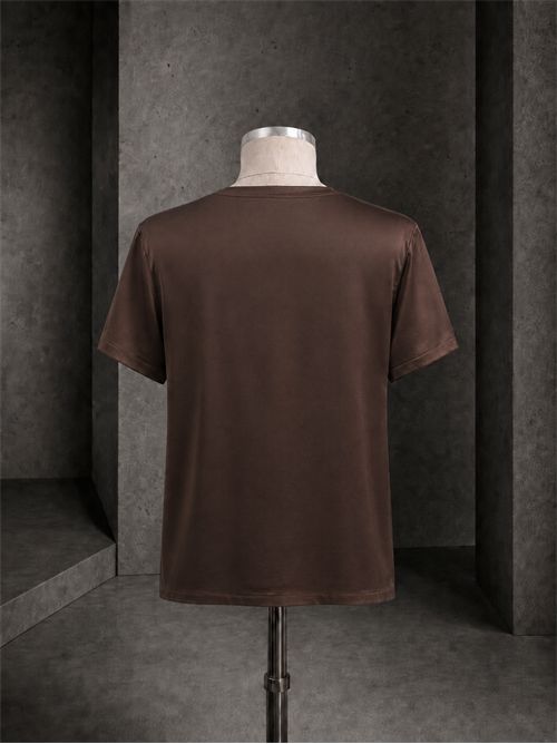 top manica corta raso di viscosa KONTATTO | KD702CCIOCCOLATO