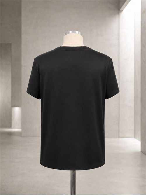 top manica corta raso di viscosa KONTATTO | KD702CNERO