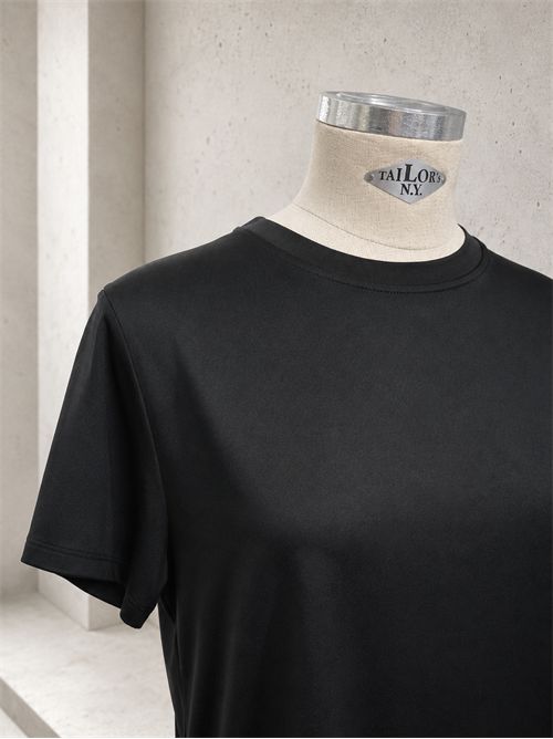 top manica corta raso di viscosa KONTATTO | KD702CNERO