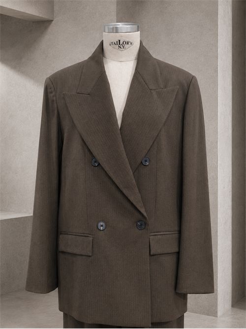 completo gessato doppiopetto over KONTATTO | MA8004CCIOCCOLATO