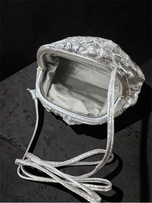 mini pouch bag intreccio cangiante vegan SETTEBÌ | B085ARGENTO