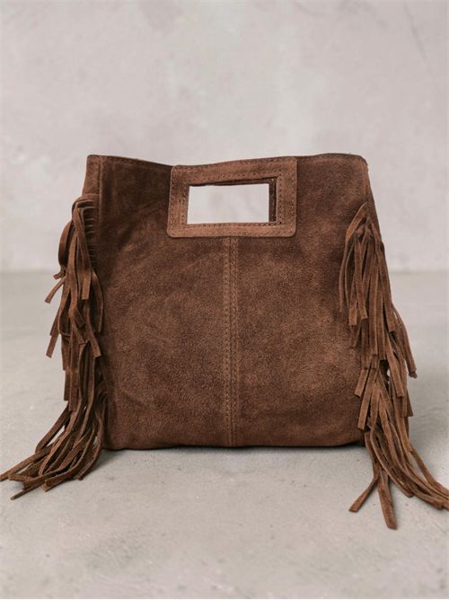 borsa frange suede SETTEBÌ | B188CIOCCOLATO