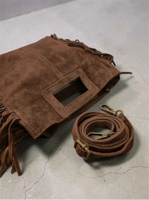 borsa frange suede SETTEBÌ | B188CIOCCOLATO